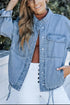 'Sable' Snap Down Denim Jacket - Celes Fashion